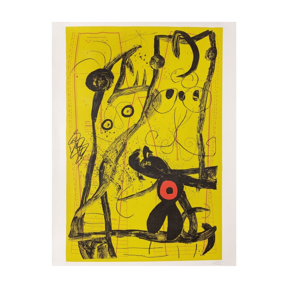 JOAN MIRÓ (1893-1983) Le Délire du couturier jaune, 1969 (Maeght, 647)Lithographie en ...: JOAN MIRÓ (1893-1983) Le Délire du couturier jaune, 1969 (Maeght, 647) Lithographie en couleurs sur vélin d'Arches Signée et justifiée 'HC' (30 épreuves numéroté