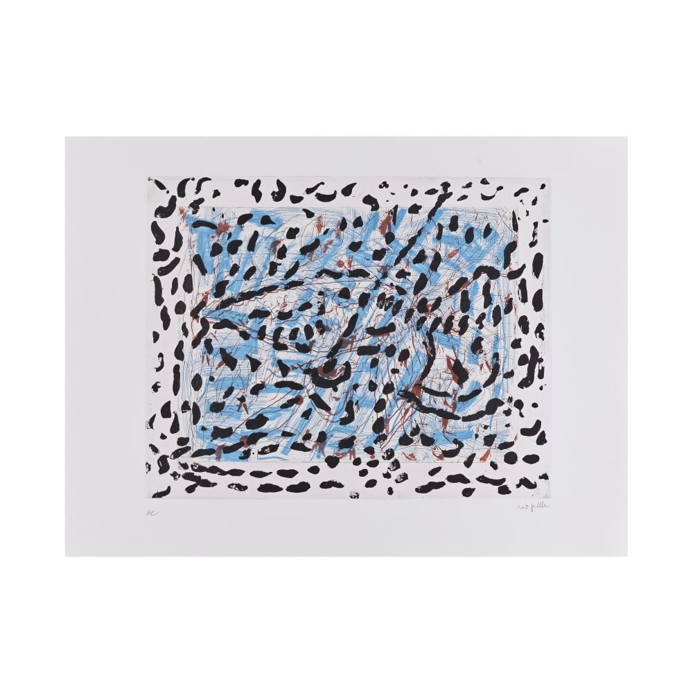 JEAN PAUL RIOPELLE (1923-2002) Les mouches à Marier, Planche 8, 1985 (Yseult Riopelle, 1985...: JEAN PAUL RIOPELLE (1923-2002) Les mouches à Marier, Planche 8, 1985 (Yseult Riopelle, 1985.32EST.GR.ALB) Eau-forte en couleurs sur Arches Signée et justifiée HC (75 épreuves num&#