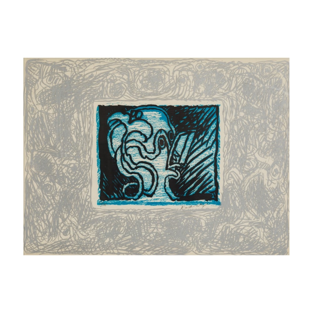 PIERRE ALECHINSKY (NE EN 1927) Espionne, 1970 (Rivière, 474)Linogravure en noir et remarque... (1 of 1)