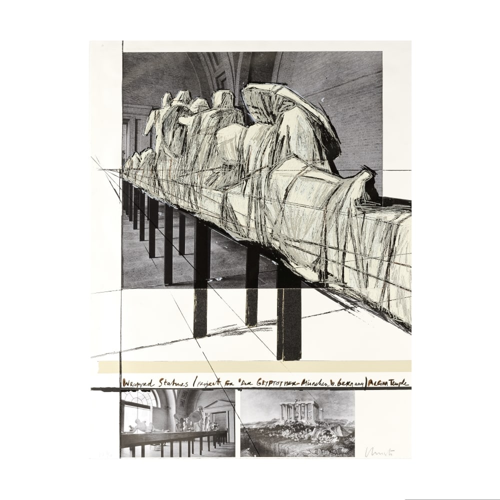 CHRISTO & JEANNE-CLAUDE (1935-2020)(1935-2009) Wrapped statues, Project for Die Glyptothek M... (1 of 1)