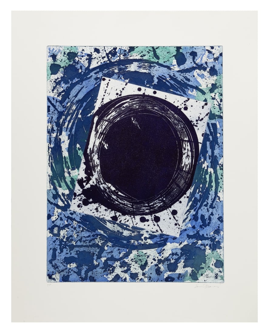 SAM FRANCIS (1923-1994) SFE 009, 1983 (Lembark, I.41)Aquatinte et monotype en couleurs sur v...: SAM FRANCIS (1923-1994) SFE 009, 1983 (Lembark, I.41) Aquatinte et monotype en couleurs sur vélin Epreuve d'essai signée et annotée 'TP' (Trial proof) The Litho Shop, éditeur et im