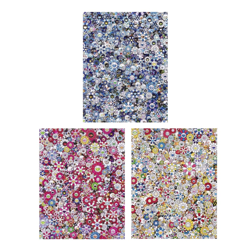 TAKASHI MURAKAMI (NE EN 1962) Zero one, skull flower blue et Circus, 2013-2016 Trois offsets lit... (1 of 1)