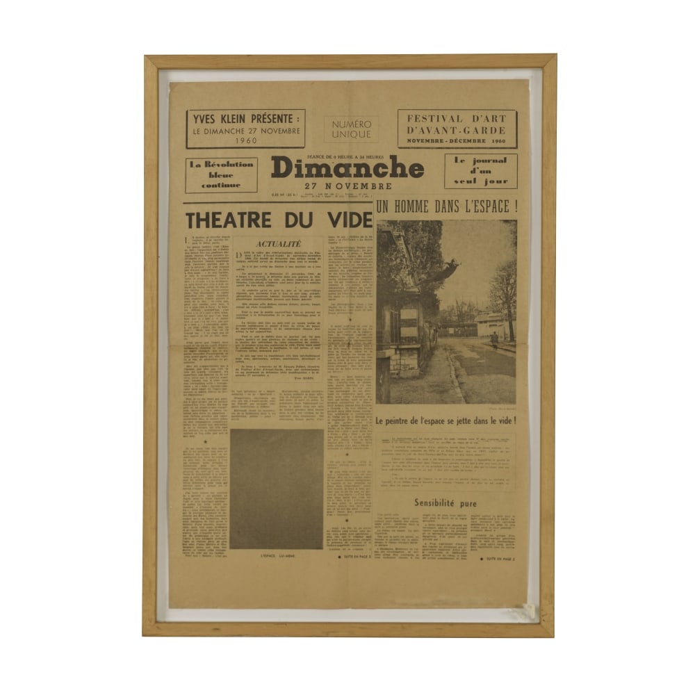 YVES KLEIN (1928-1962) Dimanche : Le Journal d'un Seul Jour, 1960 Typographie sur papier journal... (1 of 1)