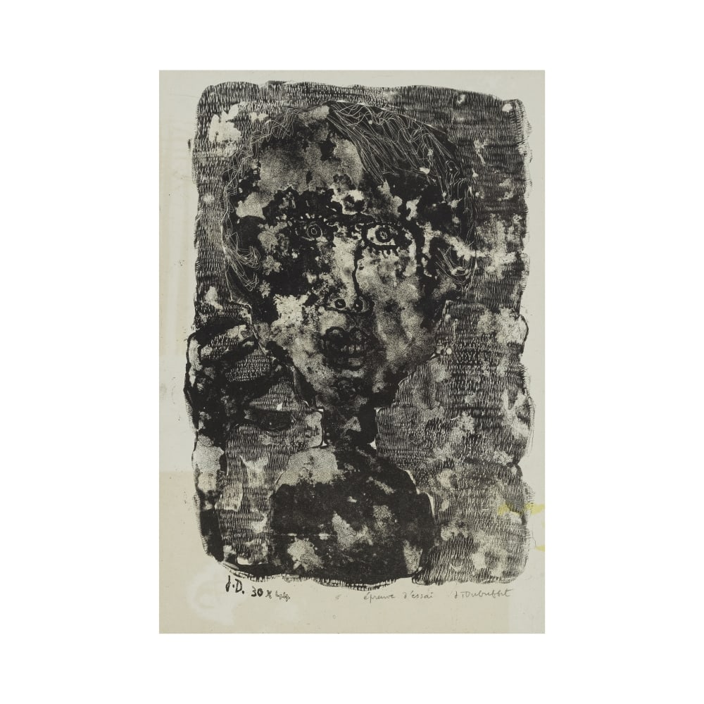 JEAN DUBUFFET (1901-1985) Sophisticated Lady, 1944 (Webel, 33; Loreau, 363)Lithographie en noirD...: JEAN DUBUFFET (1901-1985) Sophisticated Lady, 1944 (Webel, 33; Loreau, 363) Planche XXI de la série Matière et Mémoire Lithographie en noir Monogrammée dans la pierre Signée e