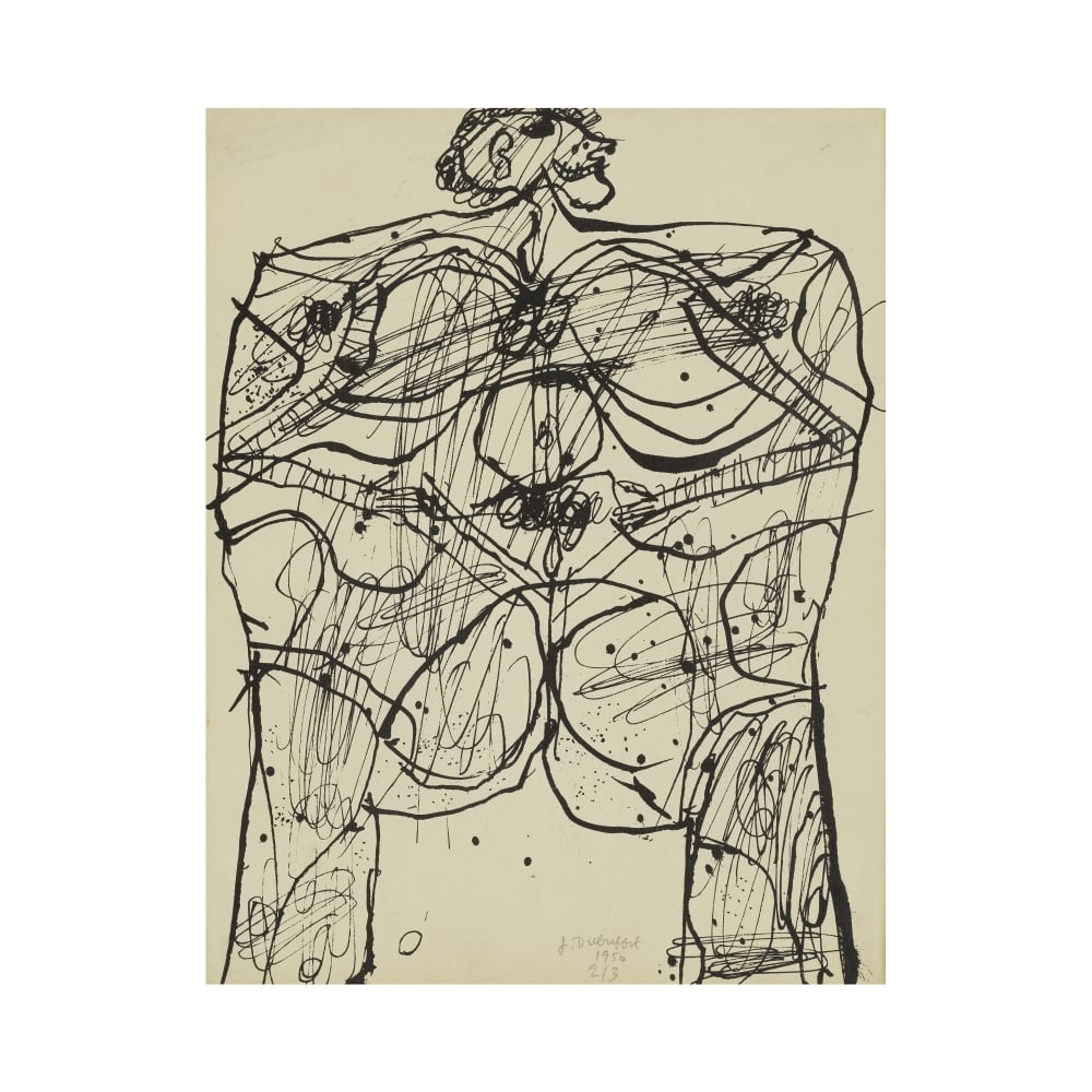 JEAN DUBUFFET (1901-1985) Corps de dame 8, 1950 (Webel, 343 ; Loreau, 140)Photolithographie sur ...: JEAN DUBUFFET (1901-1985) Corps de dame 8, 1950 (Webel, 343 ; Loreau, 140) Photolithographie sur vélin d'après un dessin à l'encre de Chine Signée et numérotée 2/3 27 x 2