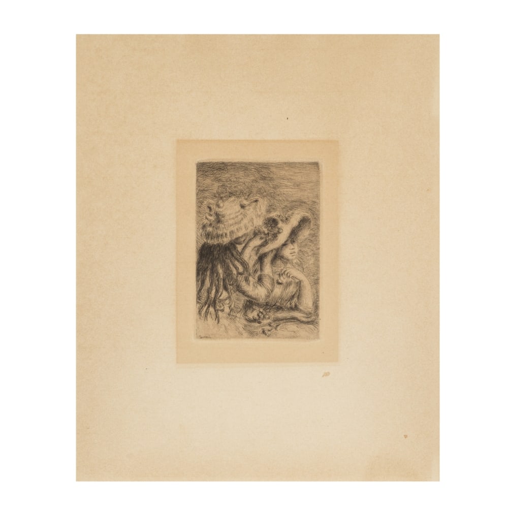 PIERRE AUGUSTE RENOIR (1841-1919) Le chapeau épinglé, 3e planche, circa 1984 (Delteil...: PIERRE AUGUSTE RENOIR (1841-1919) Le chapeau épinglé, 3e planche, circa 1984 (Delteil, 8) Eau-forte et pointe sèche sur papier vergé crème, une épreuve postérieure d