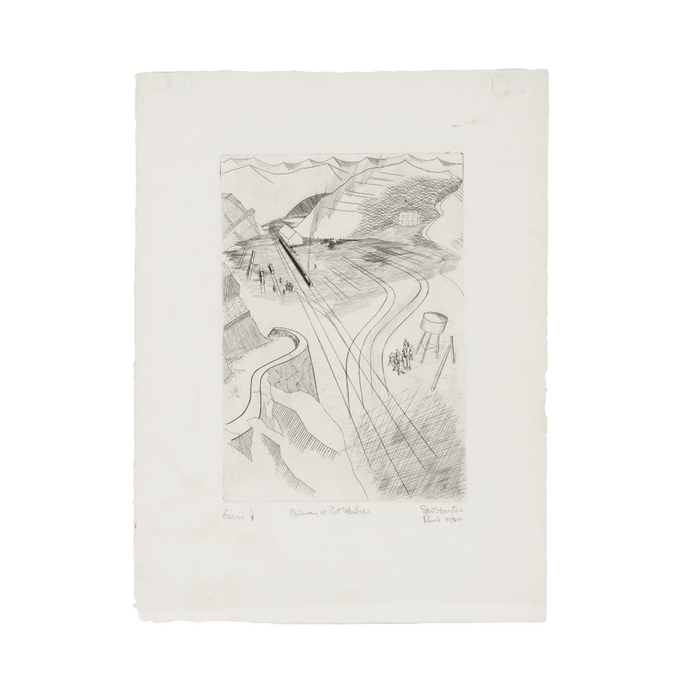 STANLEY WILLIAM HAYTER (1901-1988) Railway at Port Vendres, 1939 Gravure et eau-forte au vernis ... (1 of 1)