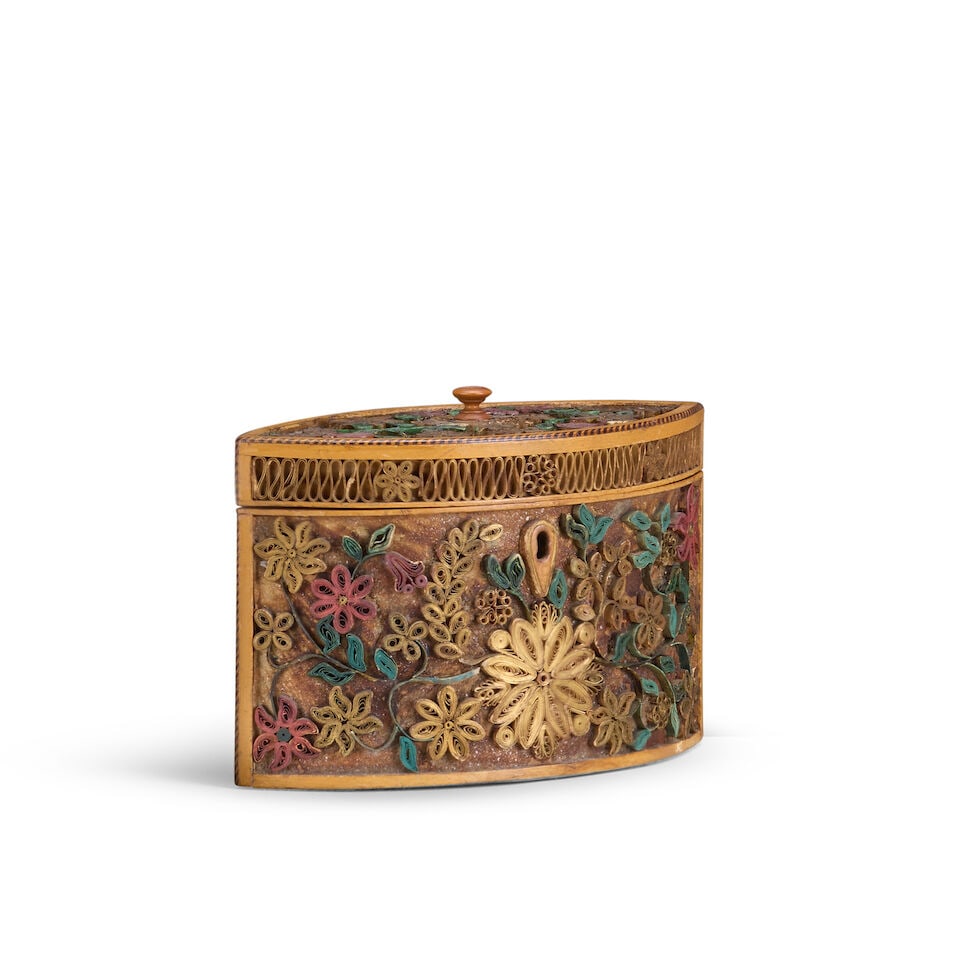 A George III scroll paper tea caddy Late 18th century - 2