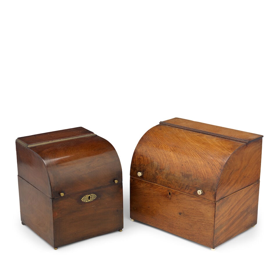 Two George III mahogany decanter boxes Early 19th century (2) - 2