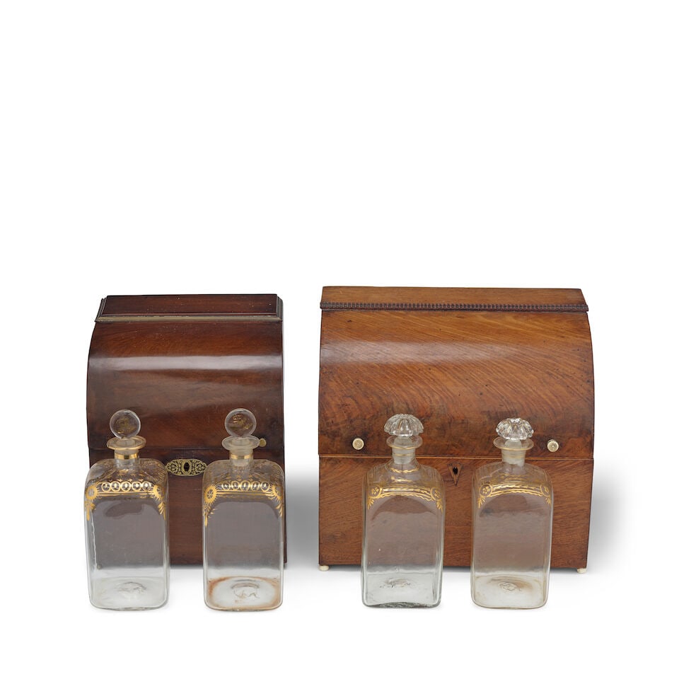 Two George III mahogany decanter boxes Early 19th century (2) - 3