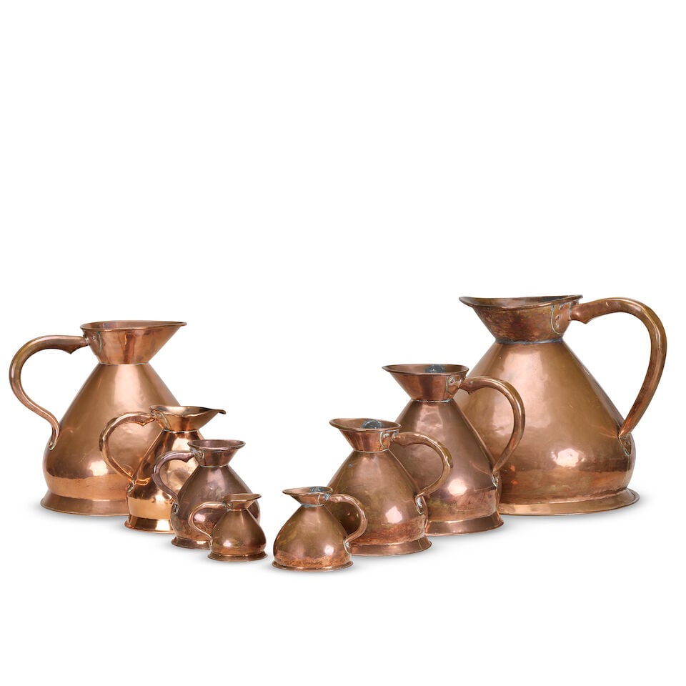 A large collection of Victorian and later copper kitchen ware and utensils 19th century and lat... (1 of 2)