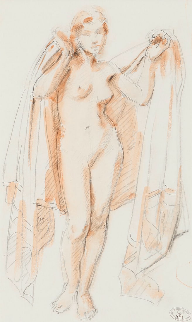 Wilfred Gabriel de Glehn, NEAC (British, 1870-1951) Reclining Model on a Sofa (Together with two... - 2