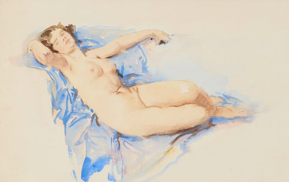Wilfred Gabriel de Glehn, NEAC (British, 1870-1951) Reclining Model on a Sofa (Together with two... - 4