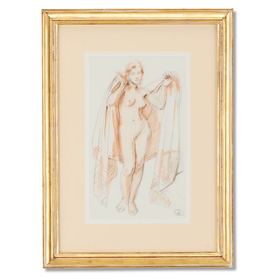 Wilfred Gabriel de Glehn, NEAC (British, 1870-1951) Reclining Model on a Sofa (Together with two... - 5