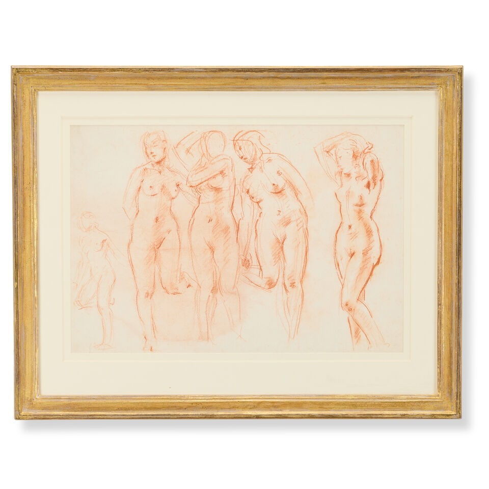 Wilfred Gabriel de Glehn, NEAC (British, 1870-1951) Seated Figure - Two Poses; Studies for Leda;... - 6