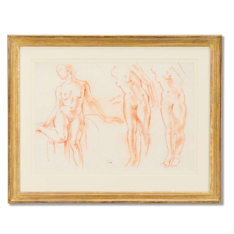 Wilfred Gabriel de Glehn, NEAC (British, 1870-1951) Seated Figure - Two Poses; Studies for Leda;... - 7