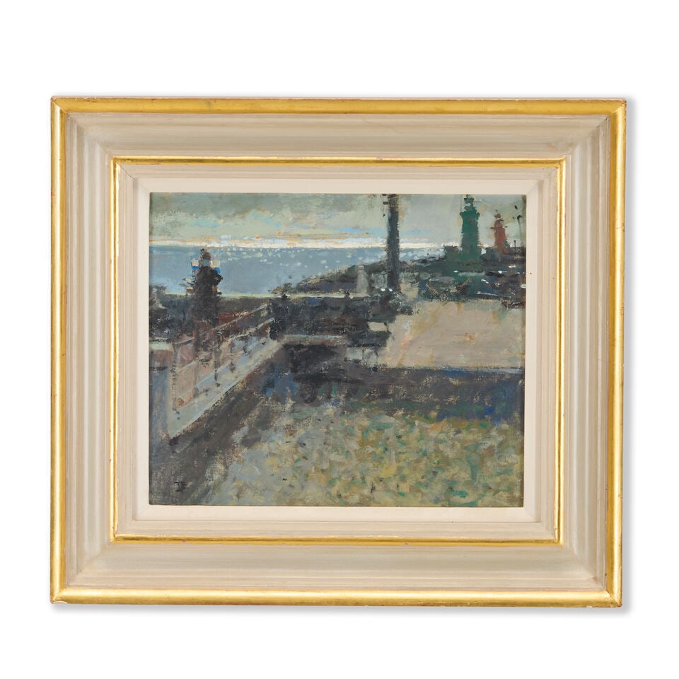 Thomas John Coates (British, 1941-2023) Ken Howard's First Painting of the Day, 5:30am, Harbour ... - 3