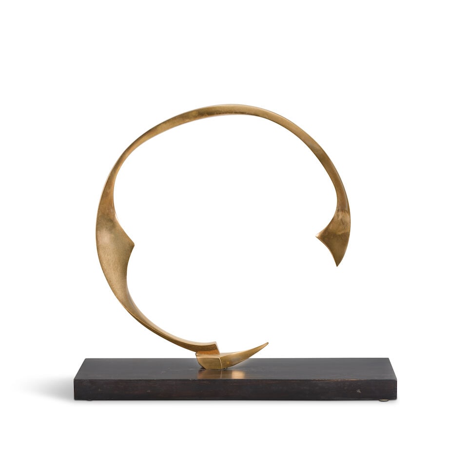 British School, 20th Century: a brass stylised crescent - 3