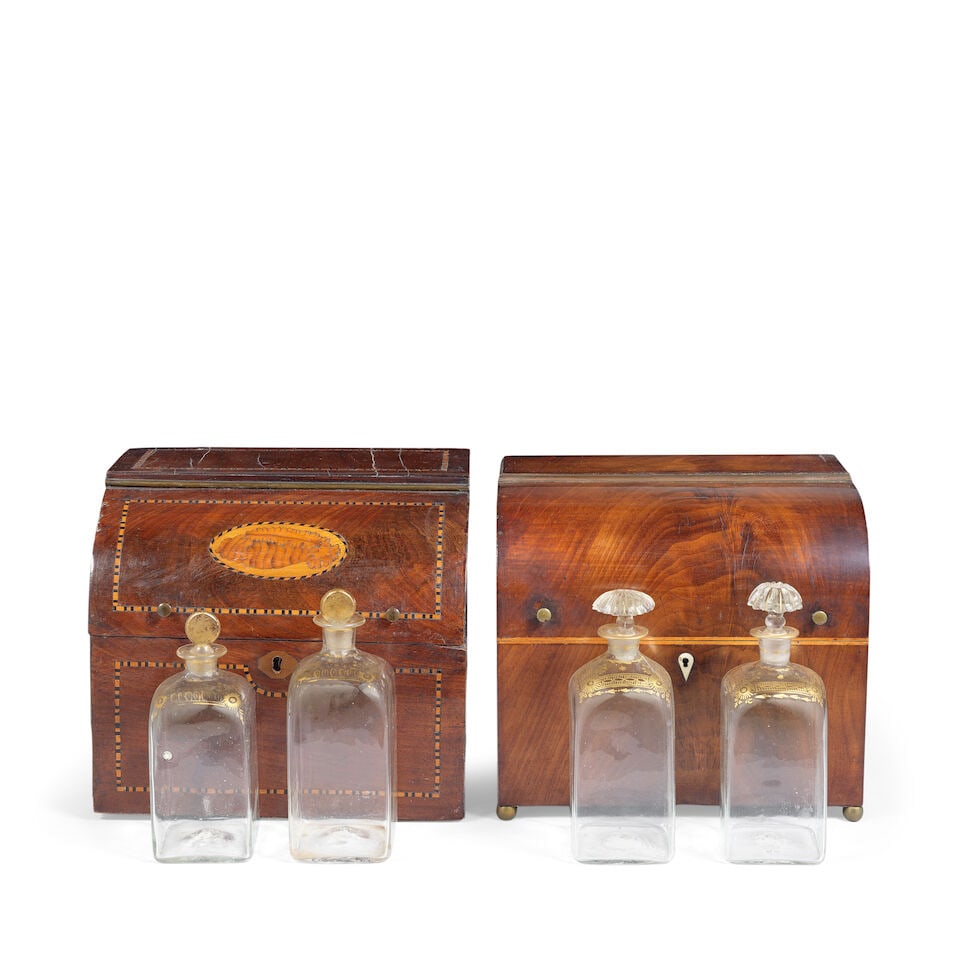 A George III mahogany domed top decanter box Early 19th century (2) - 2