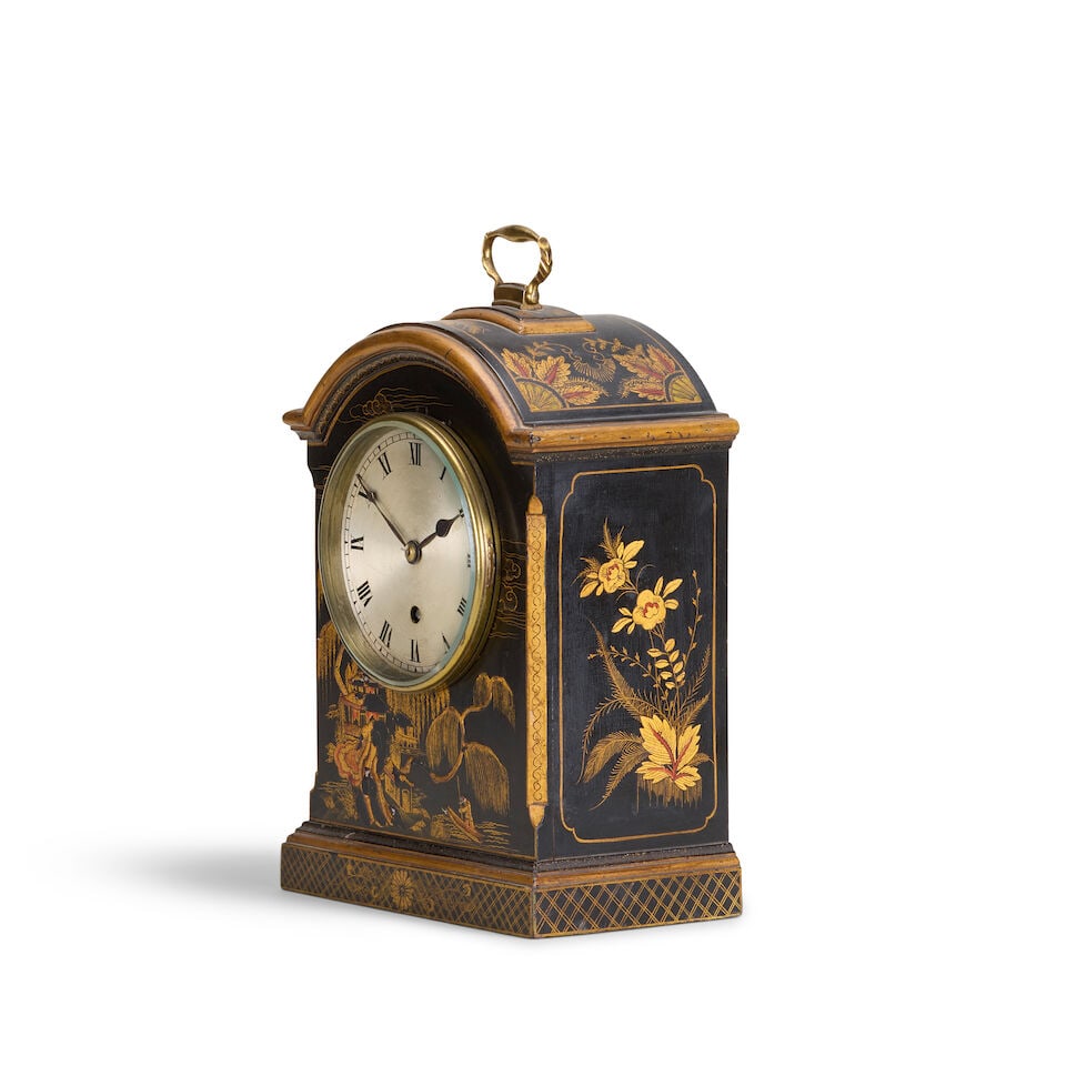 An early 20th century Japanned mantel clock timepiece - 2