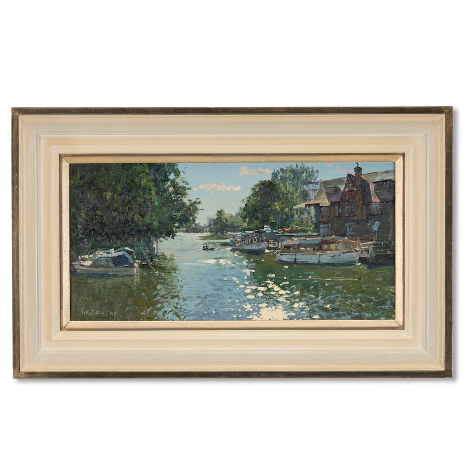 Peter Brown N.E.A.C. (British, born 1967) River Scene with Barges - 3