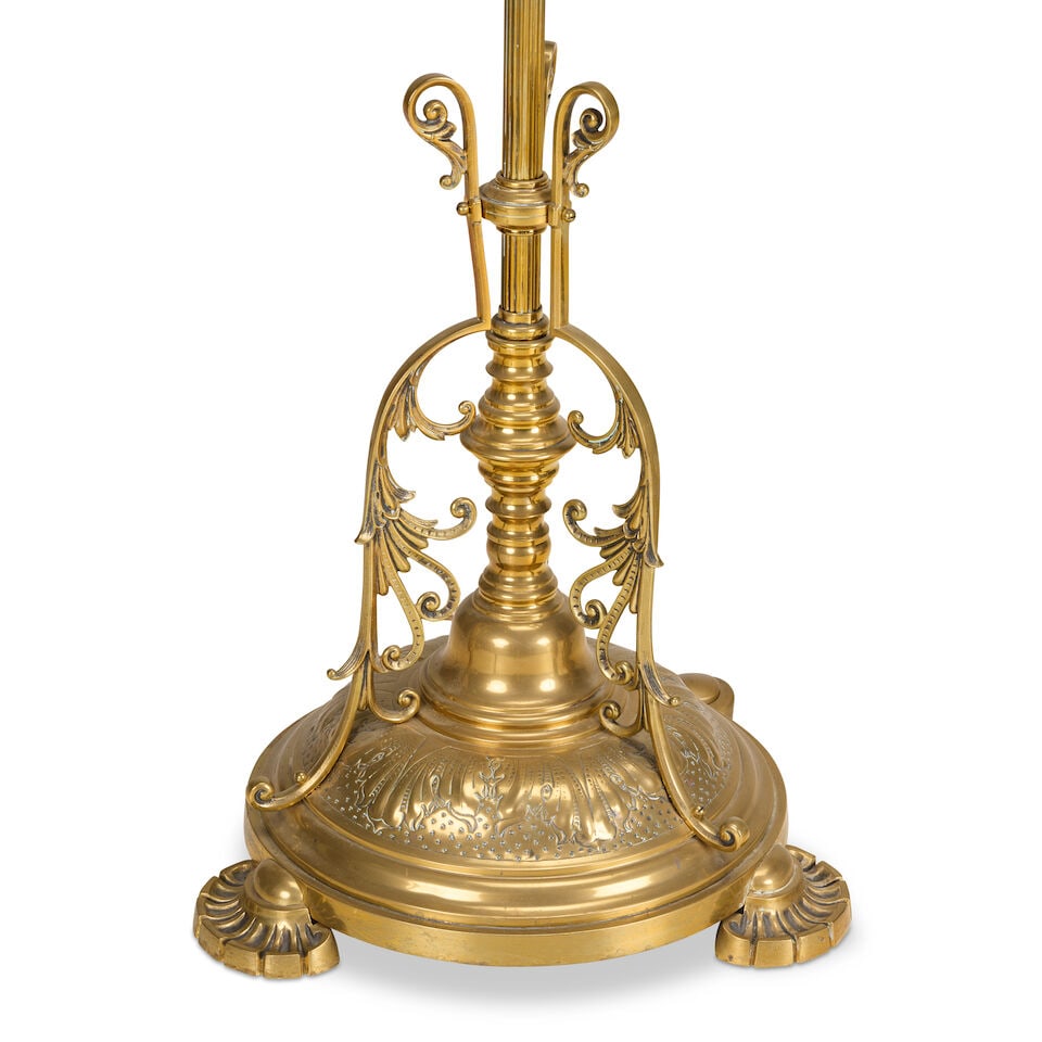 A pair of brass adjustable standard lamps Early 20th century (2) - 2