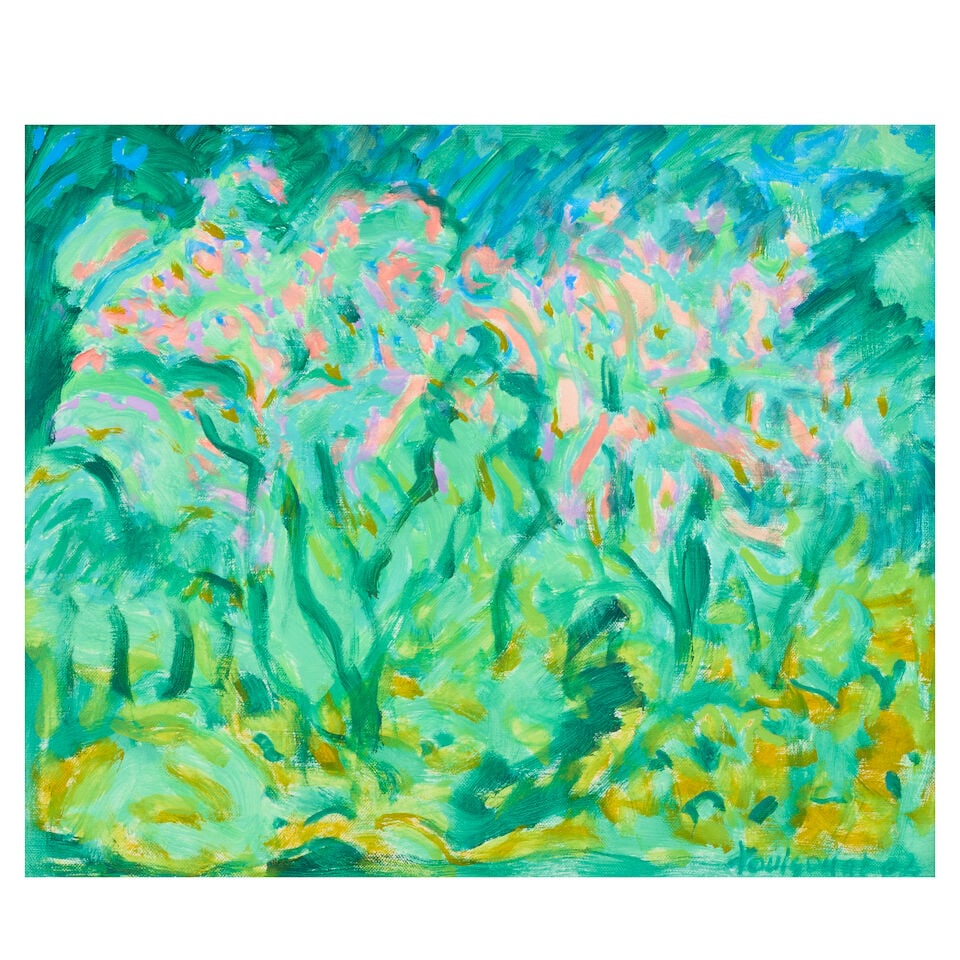 Jean Marie Toulgouat (French, 1927-2005) Les Arbres en Fleur: Jean Marie Toulgouat (French, 1927-2005) Les Arbres en Fleur signed and dated 'Toulgouat '04' (lower right) oil on canvas 46.5 x 55.5cm (18 5/16 x 21 7/8in). Footnotes: Provenance With David Messum Fi