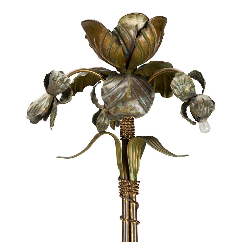 Two patinated and gilt bronze 'Hollywood Regency' standard lamps 1970's (2) - 2