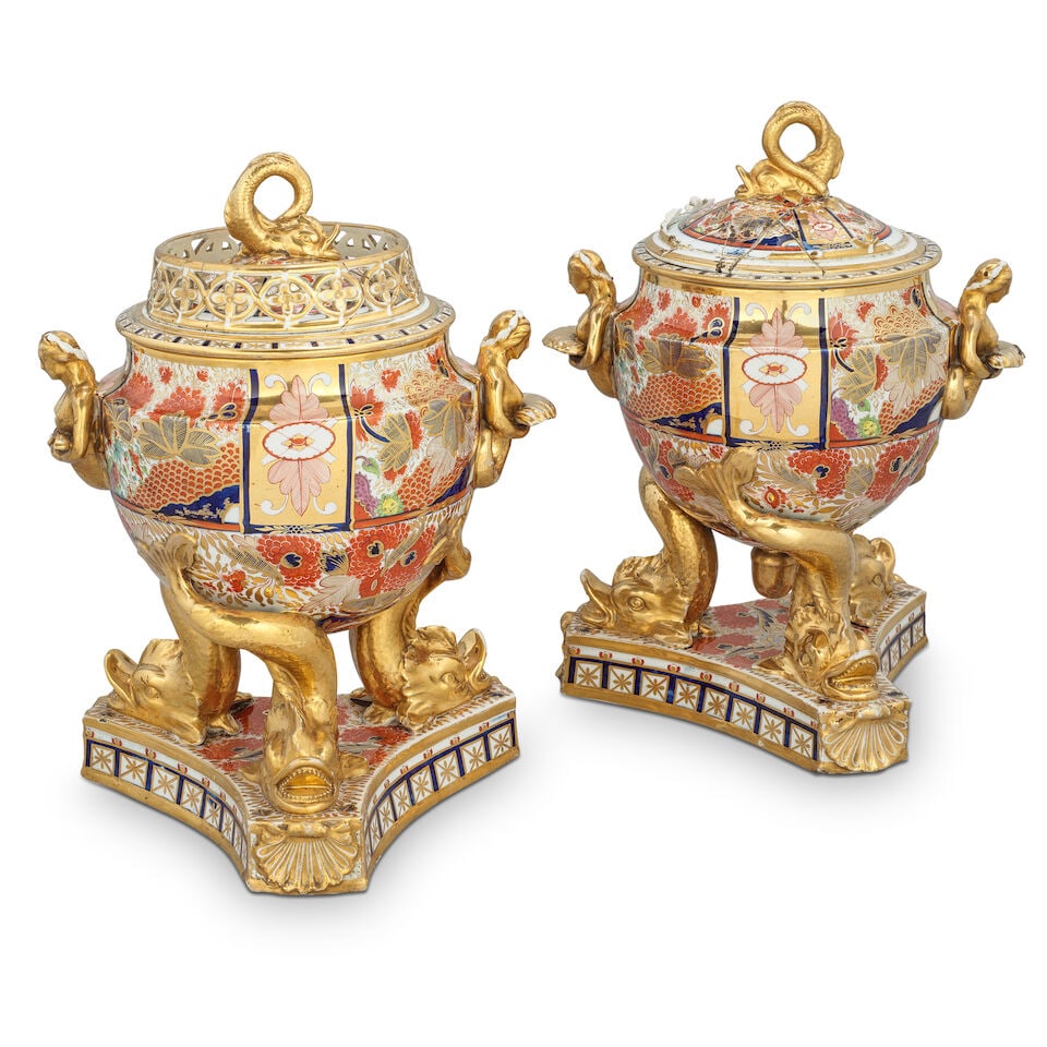 A pair of Chamberlain Worcester ice pails, covers and liners, circa 1800-10 - 2