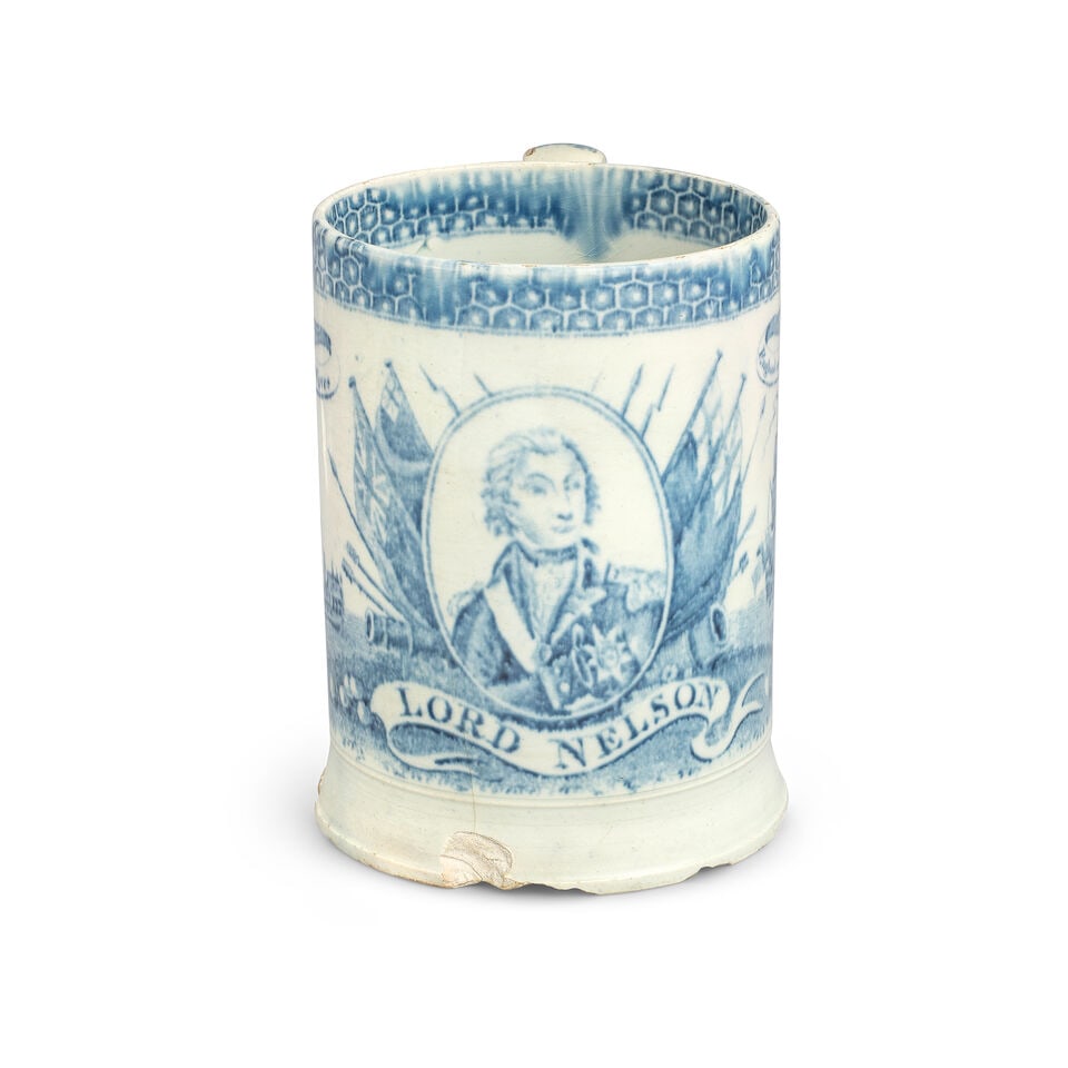 A rare Leeds (Samuel Rainforth, Hunslet Hall Pottery) pearlware mug, circa 1805-10 (1 of 1)