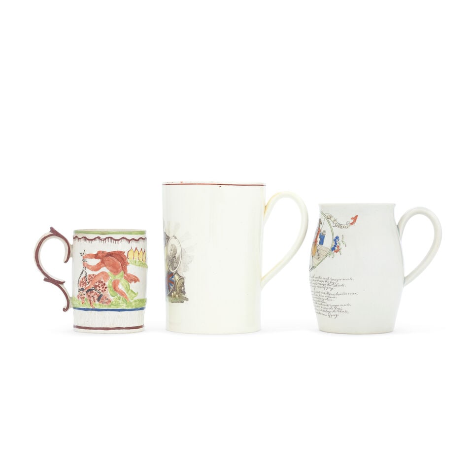 Three creamware or pearlware mugs, circa 1790-1810 - 2