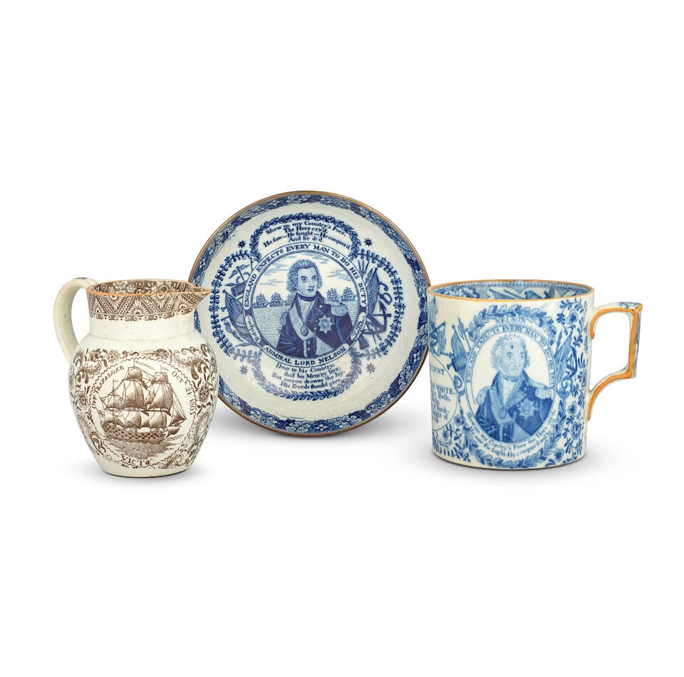A pearlware bowl, a porter mug and a jug, circa 1805-10 (1 of 1)