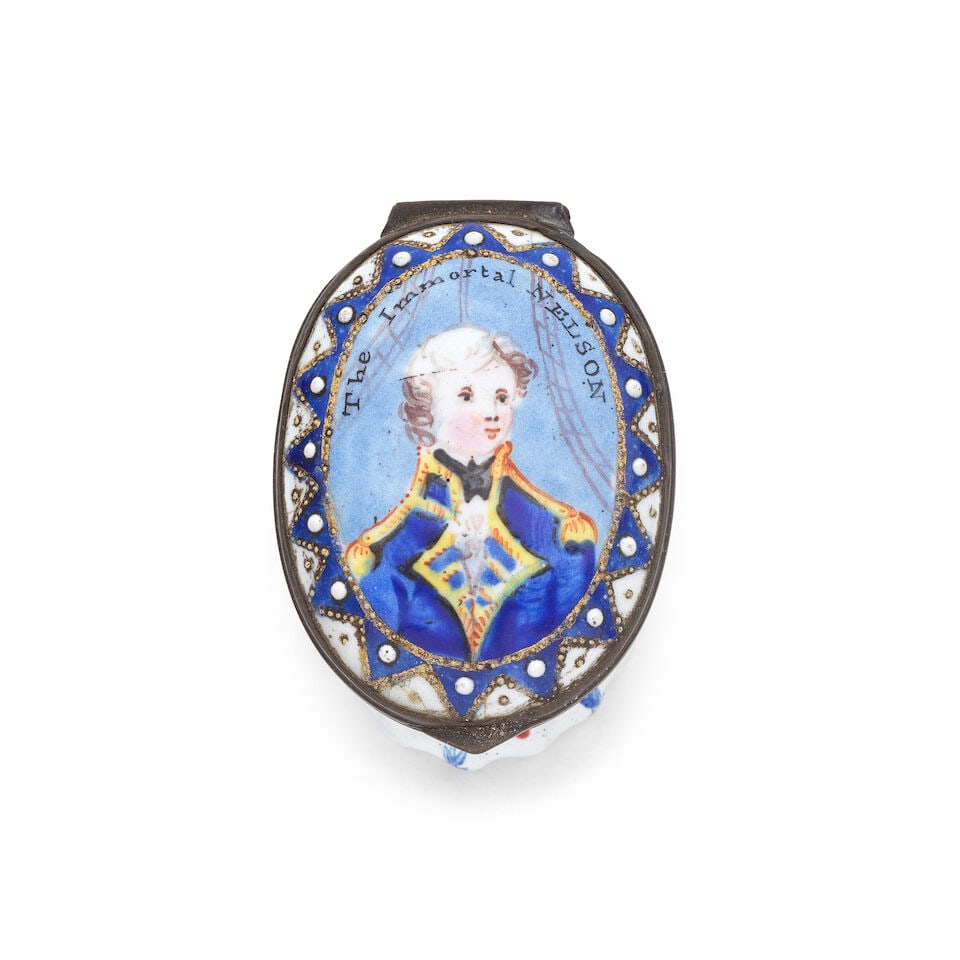 'The Immortal Nelson': A South Staffordshire enamel patch box, early 19th century (1 of 1)