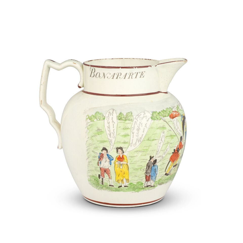 'Bonaparte Dethron'd': A rare Swansea (Cambrian Pottery) pearlware jug, circa 1814 - 3