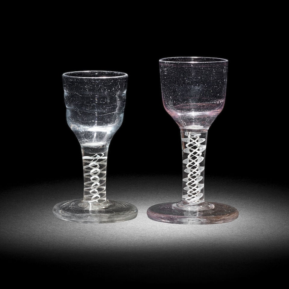 Two opaque twist dram glasses, circa 1765 (1 of 1)