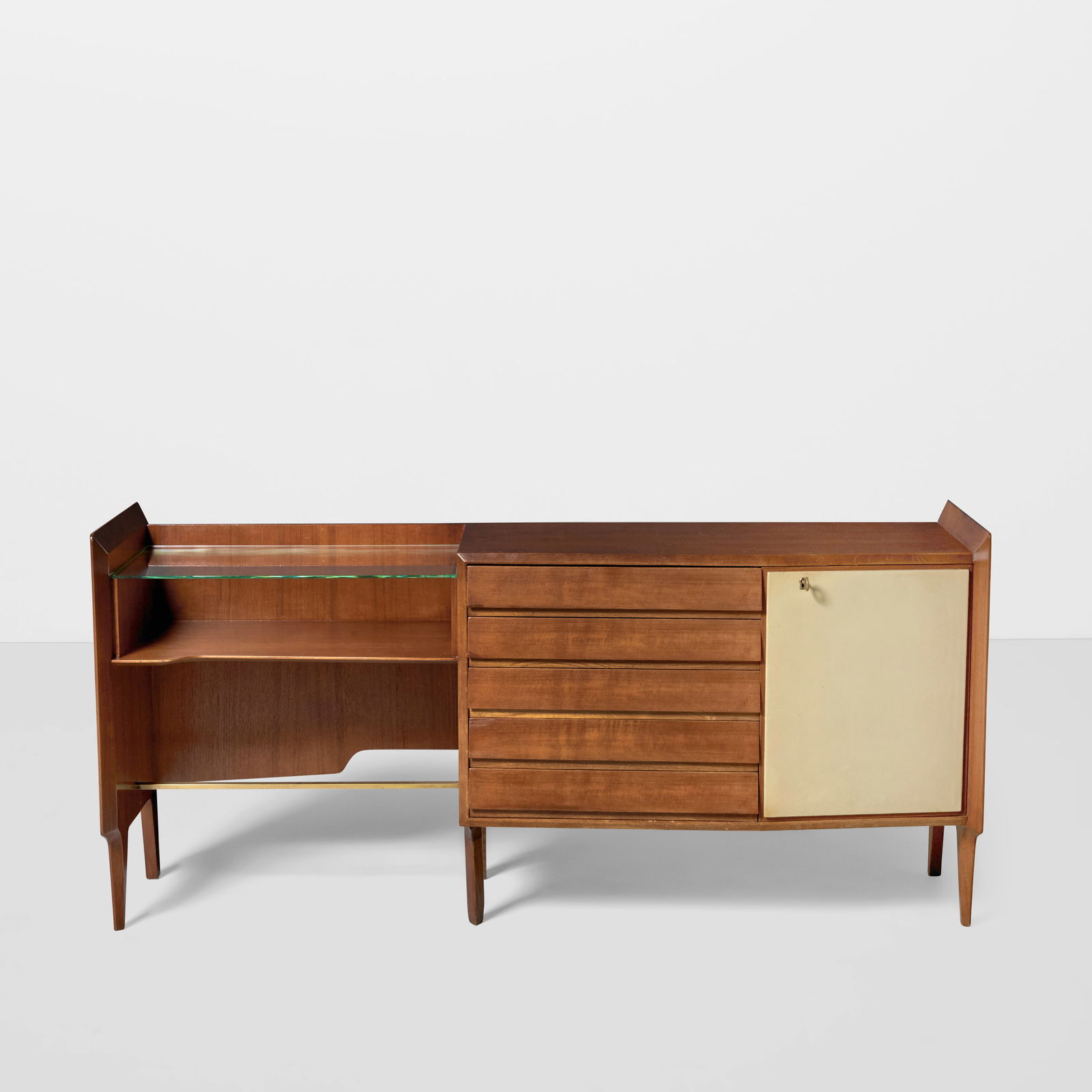 GIO PONTI (1891-1979) Sideboardcirca 1950for Dassi, mahogany, glass, brass, Skaiheight 31 3/8in ... (1 of 1)