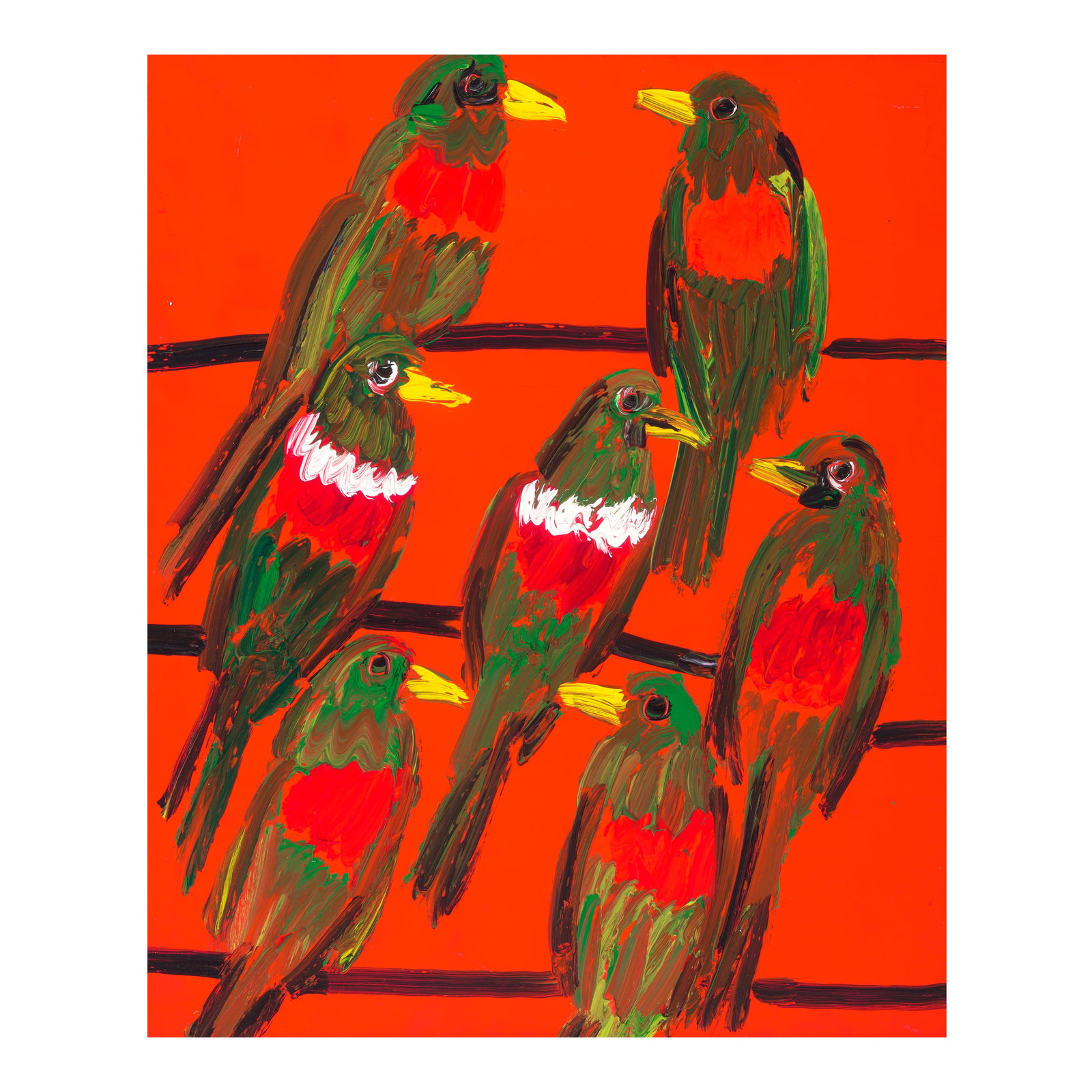 HUNT SLONEM (BORN 1951) Rio Bomba2022oil on panel, signed 'Hunt Slonem', titled and dated on the... (1 of 1)