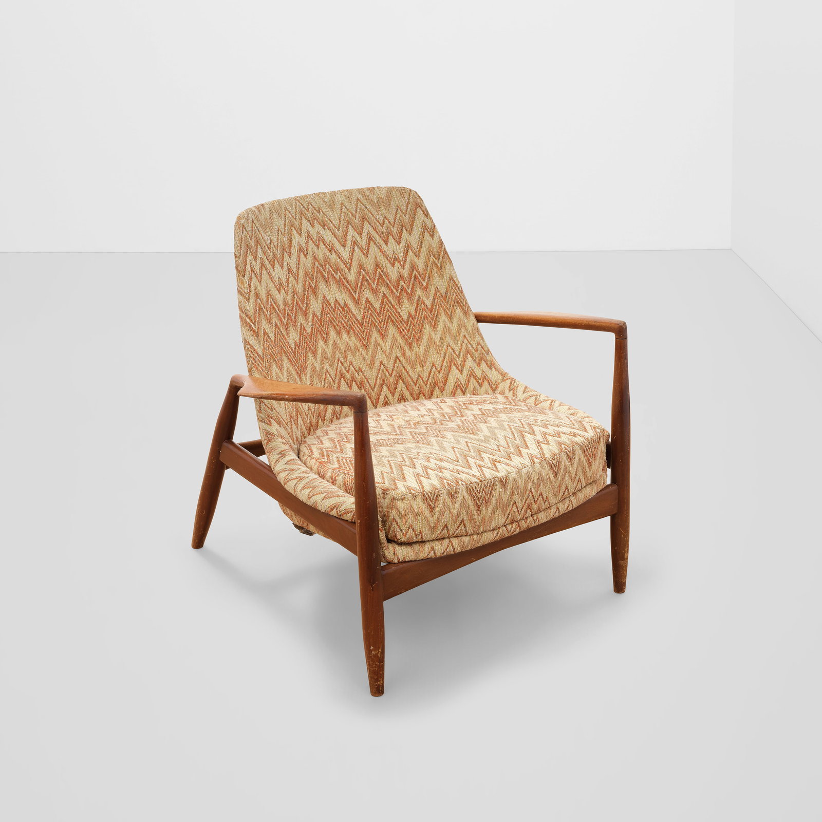 IB KOFOD-LARSEN (1921-2003) Seal Lounge Chairdesigned 1950steak, upholsteryheight 30in (76.2cm);...: IB KOFOD-LARSEN (1921-2003) Seal Lounge Chair designed 1950s teak, upholstery height 30in (76.2cm); width 31 1/2in (80cm); depth 29in (73.6cm)