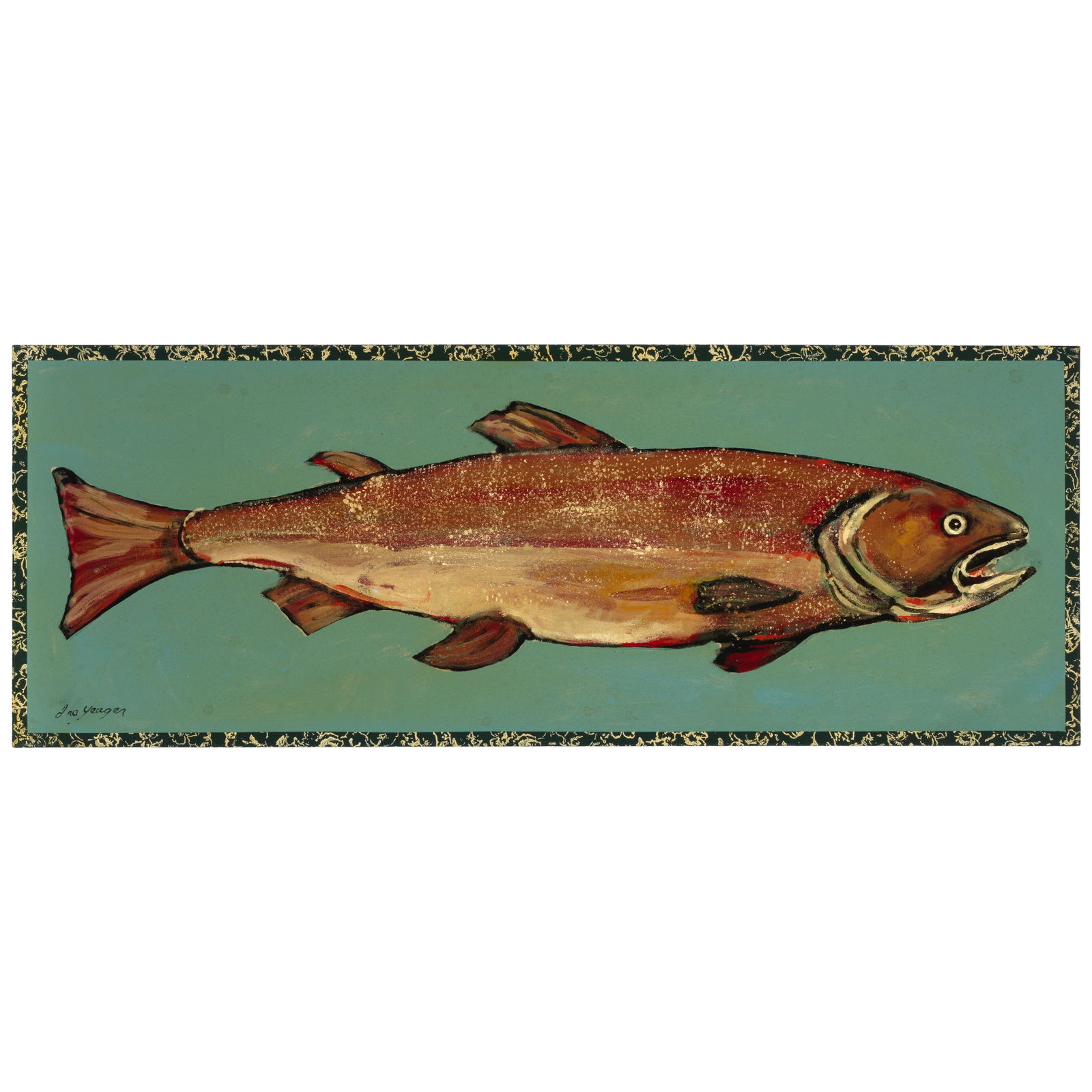 IRA YEAGER (1938-2022) Untitled (Salmon)oil on canvas, signed 'Ira Yeager' lower left18 x 48in (... (1 of 1)