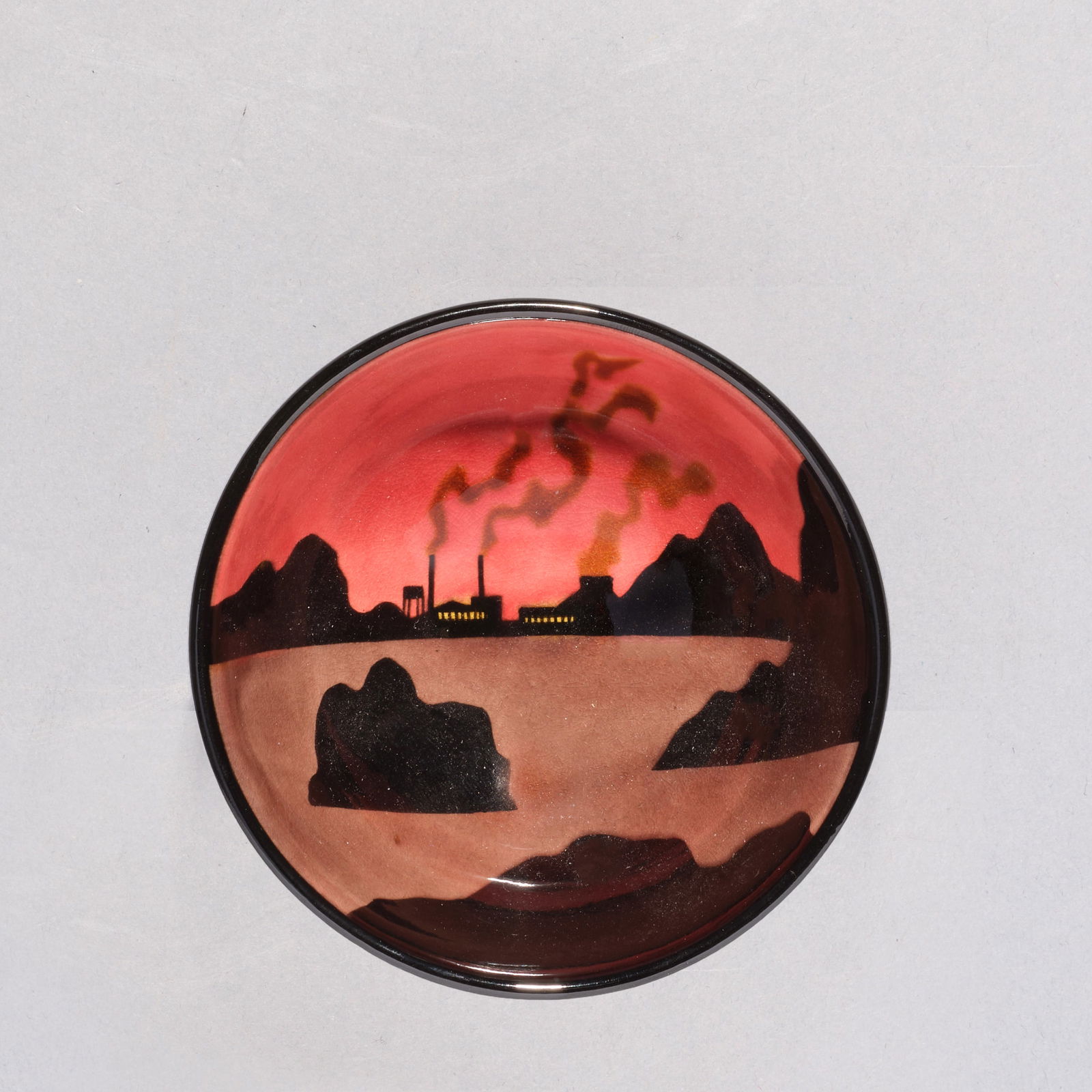KEN PRICE (1935-2012) Pluto Bowl (Red Sky)circa 1993glazed earthenwareheight 1 3/4in (4.4cm); di... (1 of 1)