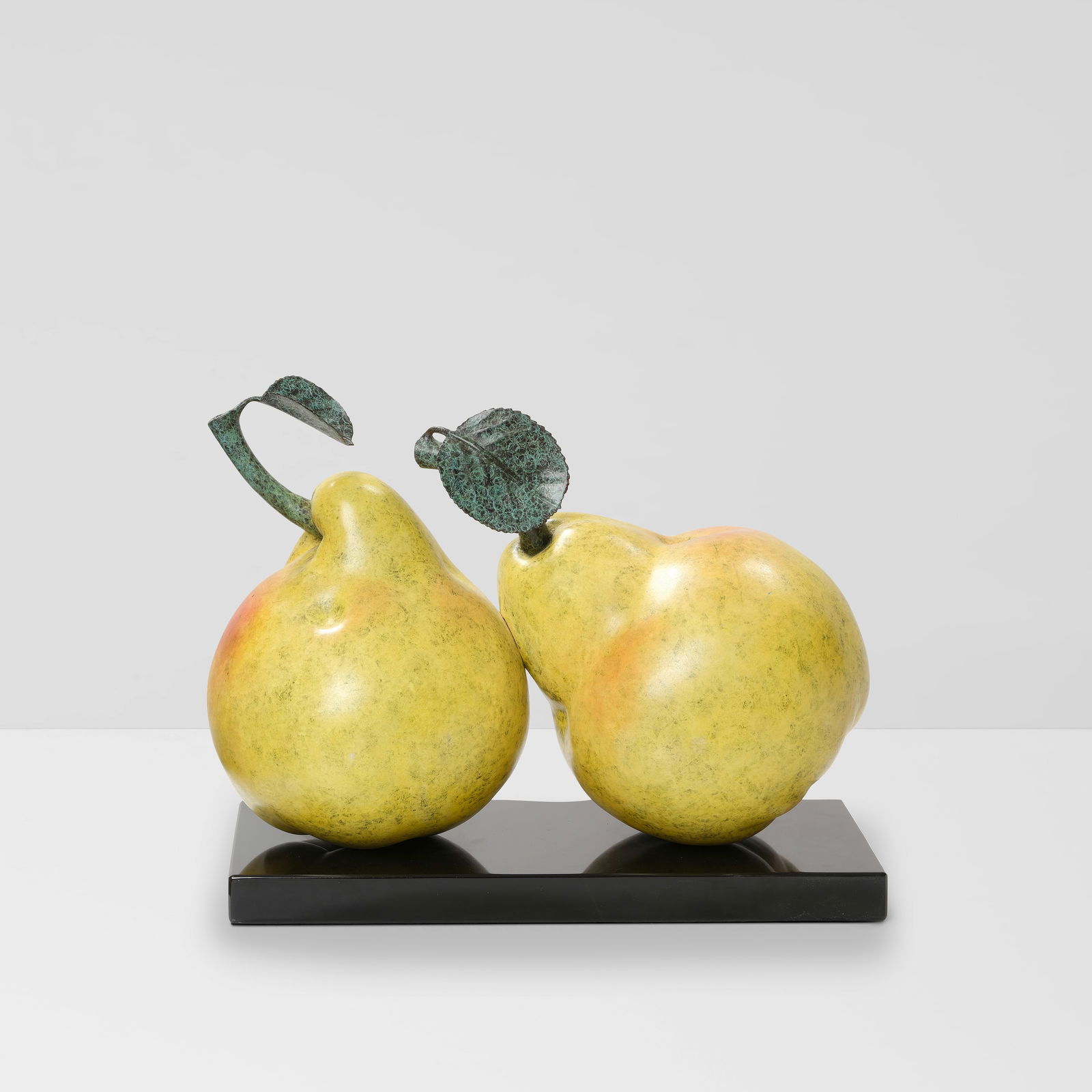 LUIS MONTOYA (BORN 1950) AND LESLIE ORTIZ (BORN 1957) Two Pearscirca 2000patinated bronze, sign...: LUIS MONTOYA (BORN 1950) AND LESLIE ORTIZ (BORN 1957) Two Pears circa 2000 patinated bronze, signed 'Popliteo' and numbered '2/6' height with base 17 1/2in (44.4cm); height without base 16in (40.6cm);