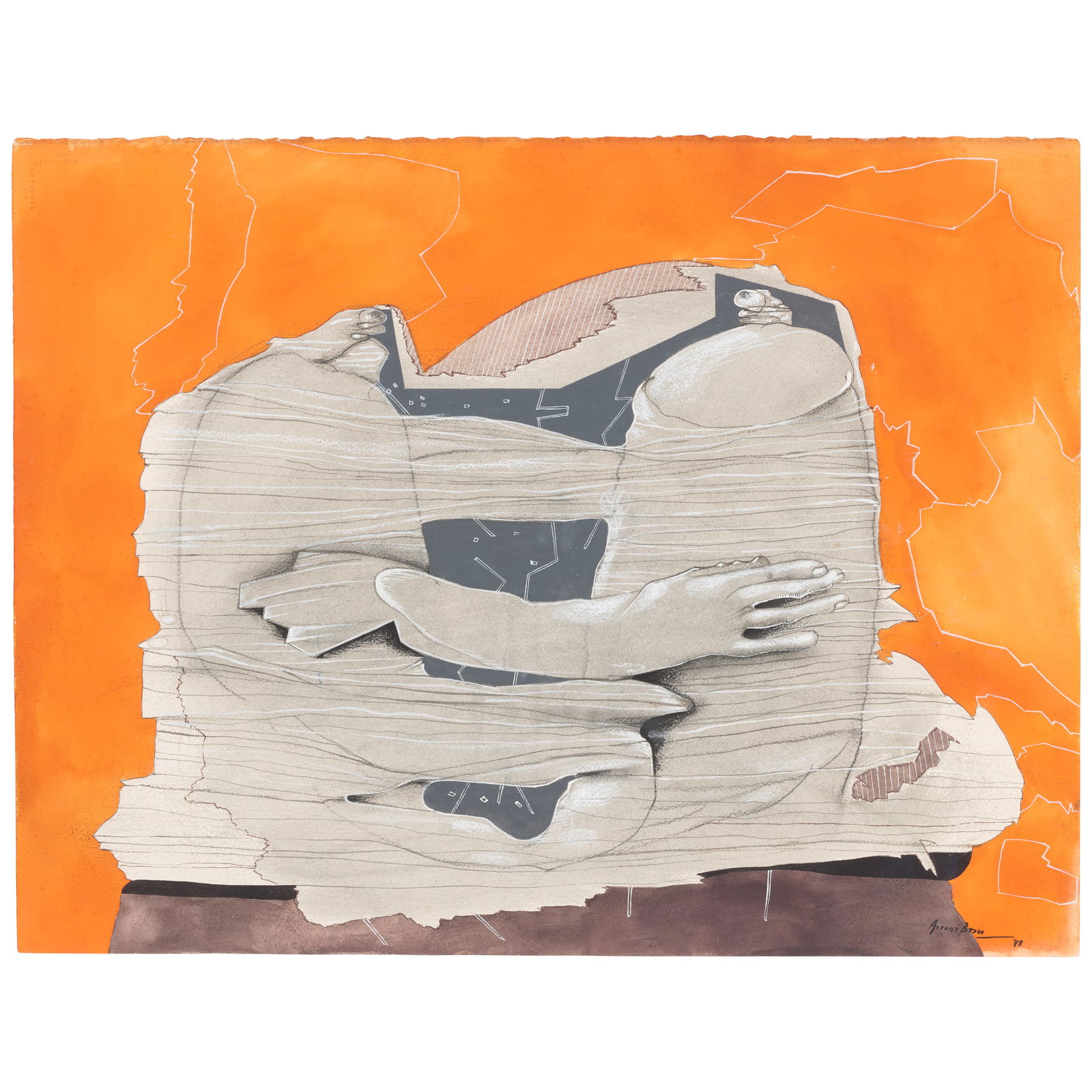 EDUARDO ARRANZ-BRAVO (1941-2023) Untitled (Two Figures)1978watercolor, ink and gouache on paper,... (1 of 1)