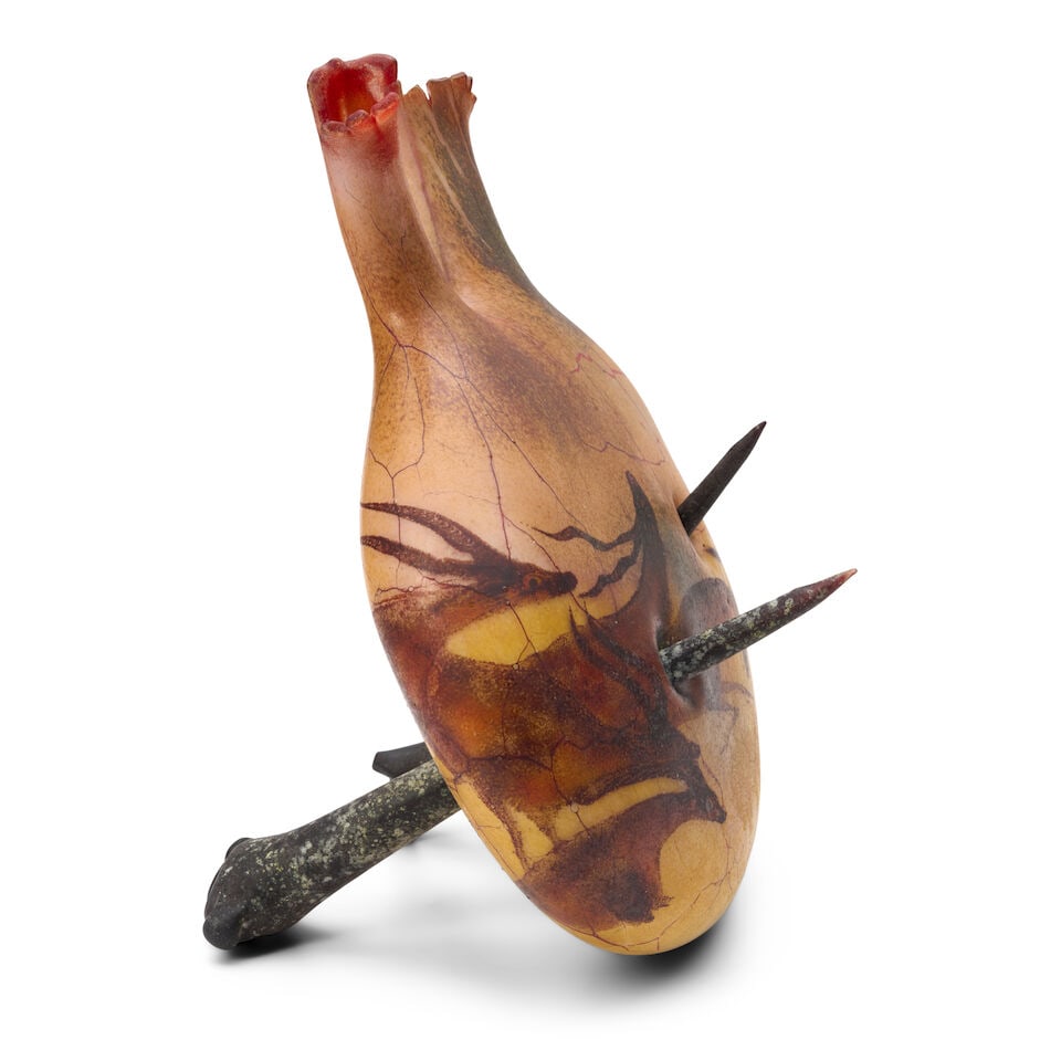WILLIAM MORRIS (BORN 1957) 'ARTIFACT: POUCH' 1995, blown, vitrified and enameled glass, signed a... - 3