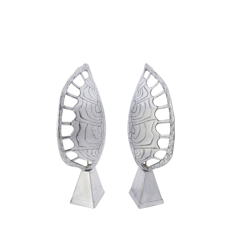 ARTHUR COURT (FOUNDED 1966) PAIR OF 'TORTOISESHELL' TABLE LAMPS circa 1975, cast aluminum, singl... - 2