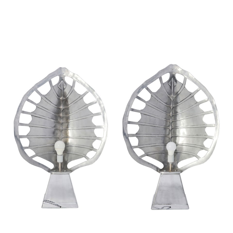 ARTHUR COURT (FOUNDED 1966) PAIR OF 'TORTOISESHELL' TABLE LAMPS circa 1975, cast aluminum, singl... - 3