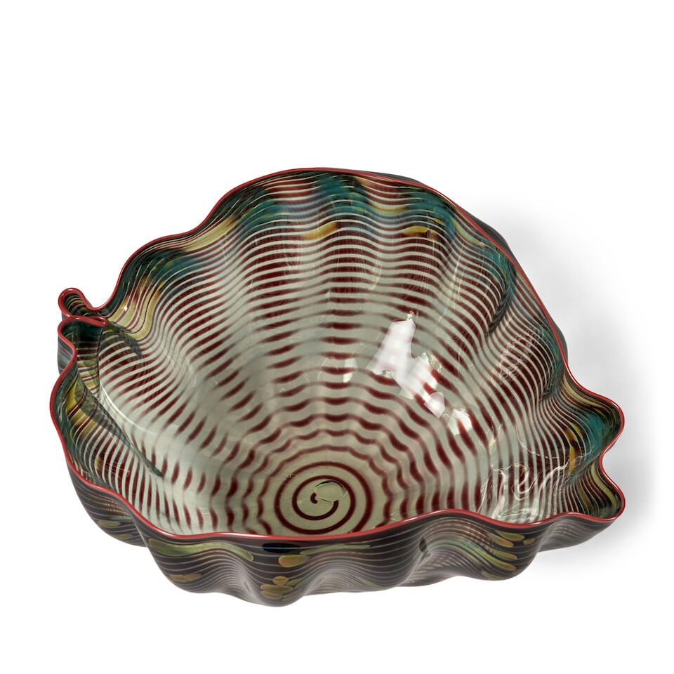 DALE CHIHULY (BORN 1941) SEAFORM BASKET Seattle, Washington, dated 1986, hand-blown glass, signe... - 4