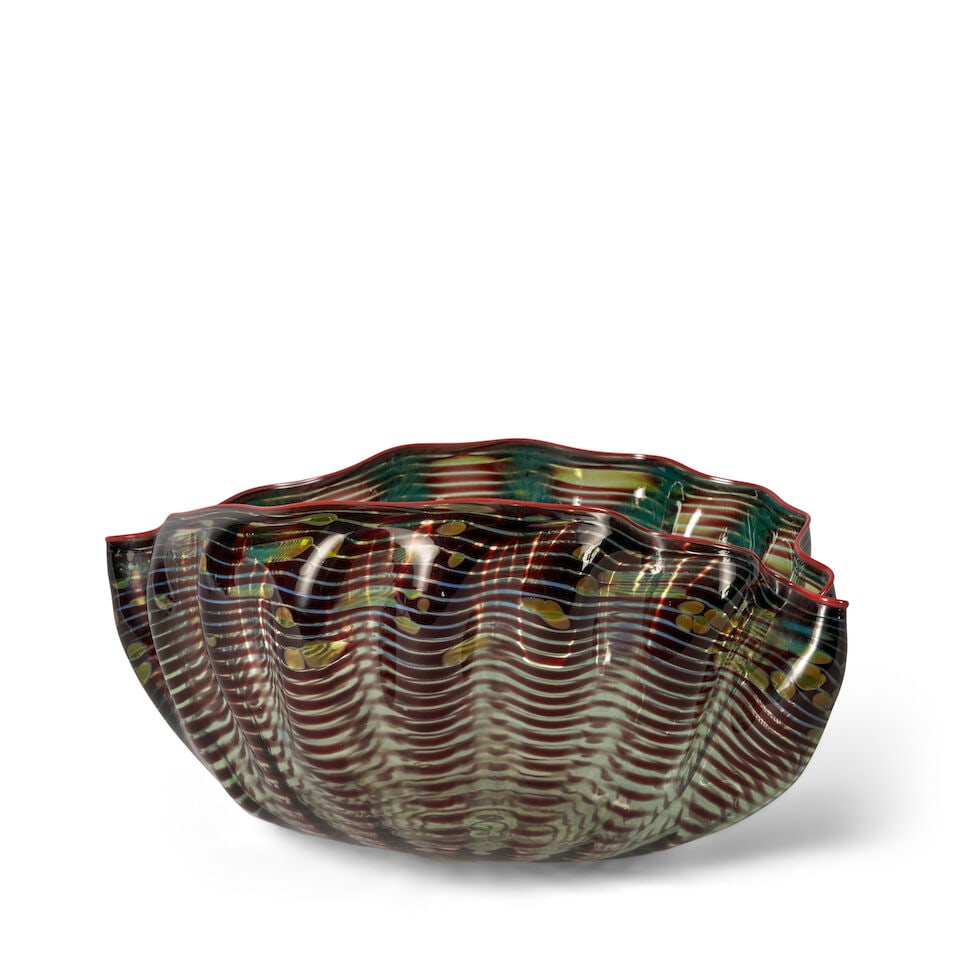 DALE CHIHULY (BORN 1941) SEAFORM BASKET Seattle, Washington, dated 1986, hand-blown glass, signe... - 5