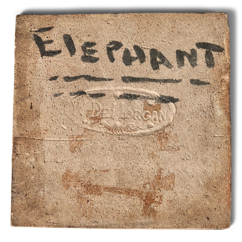 WILLIAM DE MORGAN (1839-1917) 'ELEPHANT' TILE Chelsea, England, 1872-1881, glazed ceramic, impre... - 2