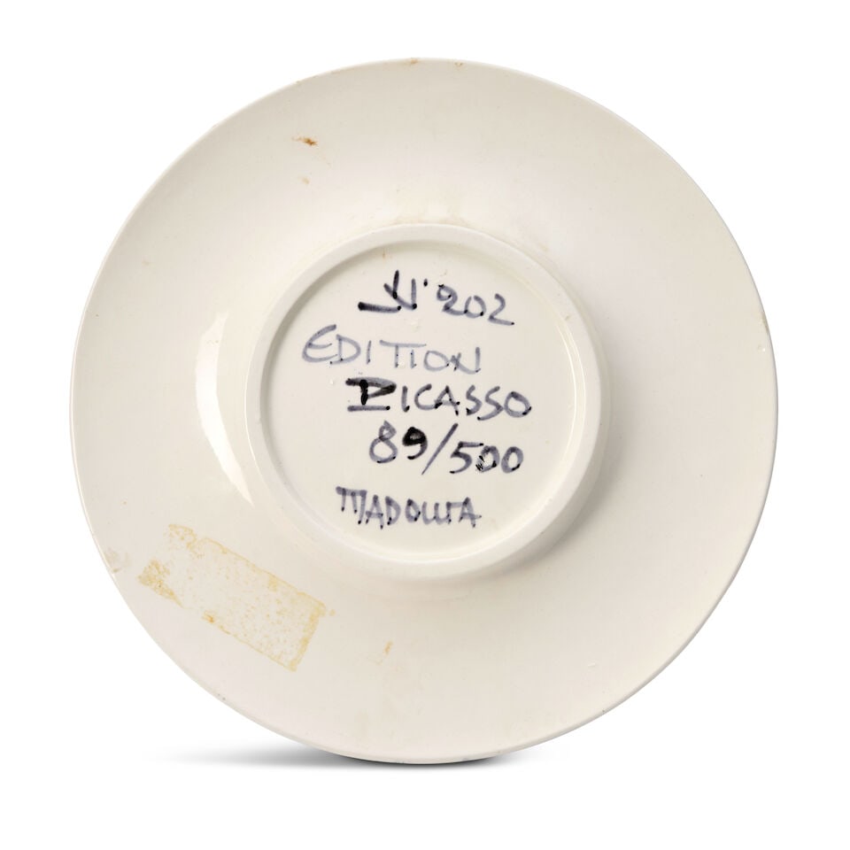 PABLO PICASSO (1881-1973) 'VISAGE NO. 202' PLATE Vallauris, France, Madoura Pottery, designed 19... - 2
