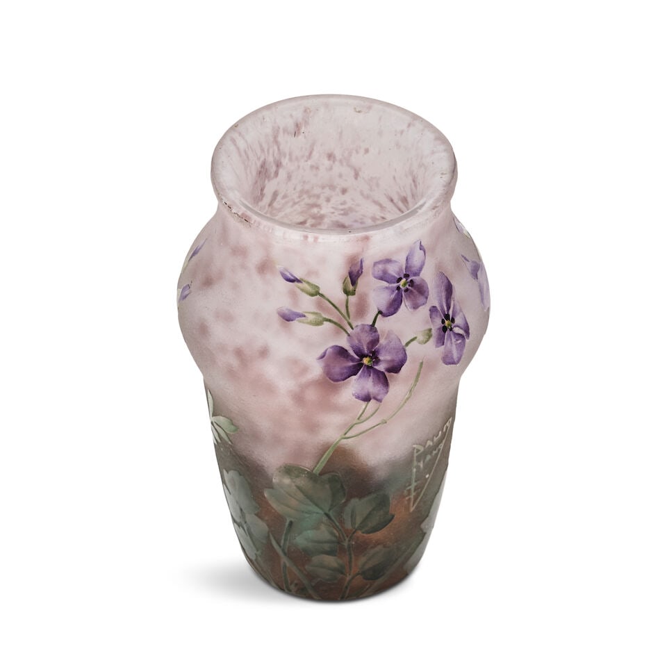 DAUM NANCY BUD VASE Nancy, France, circa 1905, acid-etched and enameled glass, etched mark 'Daum... - 4